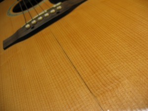 An Acoustic Guitar - Cracked From Drying Out