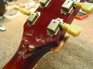 Vintage Gibson Les Paul Headstock Repair